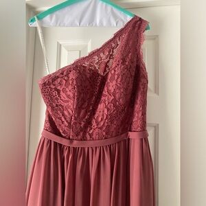 Azazie brides maid dress dusty rose.